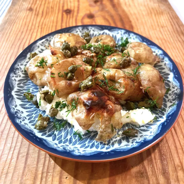Äntligen Helg med Suzanne Ribbing: jordärtskocka med ricotta & friterad kapris